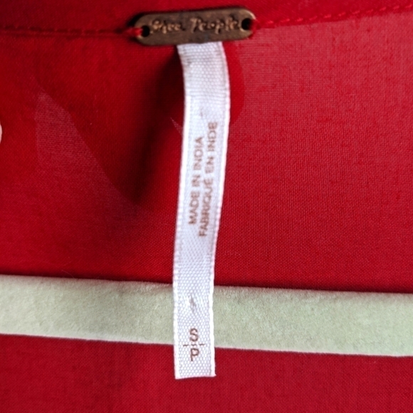 RARE FreePeople Beaded Scoop Neck Tunic Cranberry Red S - Picture 5 of 14